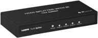 🔌 portta hdmi splitter 4 port 1x4 v1.3 with ir remote - full hd 1080p, 3d, and hd audio support for hdtv logo
