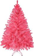 🎄 prextex 4ft premium hinged artificial pink christmas tree - 320 tips, canadian fir full bodied, lightweight and easy to assemble with metal stand logo