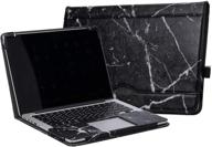 tytx macbook air leather case 13.3 inch 2010-2017 (a1466 a1369) laptop sleeve - protective folio book cover for old macbook air 13'', black marble logo