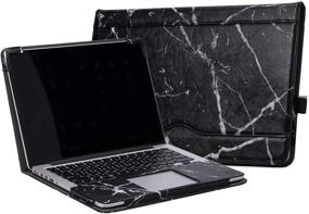 img 4 attached to TYTX MacBook Air Leather Case 13.3 Inch 2010-2017 (A1466 A1369) Laptop Sleeve - Protective Folio Book Cover for Old MacBook Air 13'', Black Marble