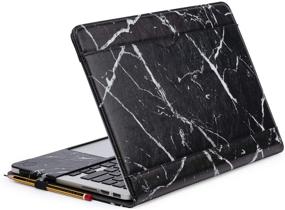 img 3 attached to TYTX MacBook Air Leather Case 13.3 Inch 2010-2017 (A1466 A1369) Laptop Sleeve - Protective Folio Book Cover for Old MacBook Air 13'', Black Marble