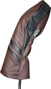 img 2 attached to 🏌️ Vintage Leather Style 1 Driver Head Cover - Majek Retro Golf Headcover for 460cc Drivers (Brown/Black)