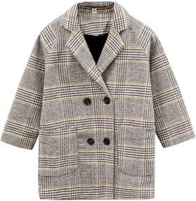 img 1 attached to Checked Winter Single Breasted Jacket Boys' Clothing and Jackets & Coats