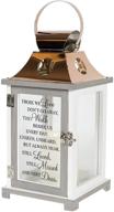 celebrating loved ones: carson home accents 57447 walk beside us memorial remembrance lantern - battery powered flameless lantern with timer, white/copper логотип