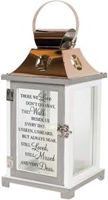 img 1 attached to Celebrating Loved Ones: Carson Home Accents 57447 Walk Beside Us Memorial Remembrance Lantern - Battery Powered Flameless Lantern with Timer, White/Copper