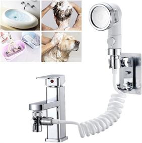 img 4 attached to 🚿 Versatile Faucet Sprayer Hose Rinser Attachment with Diverter and Adapter for Kitchen, Bathroom, Laundry Room, Bathtub - Ideal for Bathing Babies, Pets, Washing Hair, Vegetables