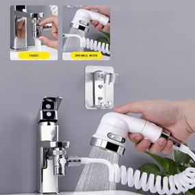 img 2 attached to 🚿 Versatile Faucet Sprayer Hose Rinser Attachment with Diverter and Adapter for Kitchen, Bathroom, Laundry Room, Bathtub - Ideal for Bathing Babies, Pets, Washing Hair, Vegetables