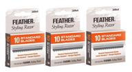 feather styling razor blades count logo