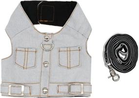 img 2 attached to 🐱 Stylish and Functional Ruri's Cat Jeans Jacket Harness Vest with Matching Lead Leash Set: The Perfect Combo for Fashionable Felines!