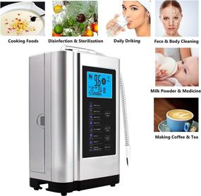img 1 attached to 🌊 AlkaDrops Water Ionizer and Purifier Machine - pH 3.5-10.5, Alkaline Acid Water Filter, -500mV ORP, 6000 Liters Per Filter, 7 Water Settings, Auto-Cleaning, Intelligent Voice - Silver