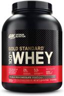 🍫 двойной богатый шоколад optimum nutrition gold standard 100% сывороточный протеин в порошке - 5 фунтов (упаковка может варьироваться) логотип