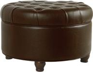 benjara bm194135 wooden ottoman storage logo