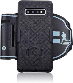 img 2 attached to 📱 ChuangXinFull Samsung Galaxy S10 Plus Sport Armband: Secure Workout Armband Case with Key/Card Holder (Black, S10 Plus)