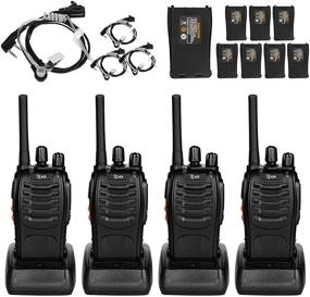 img 4 attached to 📞 TIDRADIO TD-V2: 4 Pack Walkie Talkies for Adults with Long Range & Acoustic Earpiece