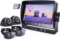 enhanced erapta 3.0 backup camera system with 7'' monitor: rv trucks side/front/rear view back up camera dvr system, ip69 waterproof, 4 cameras 4 channels - prevent blind spots, ehd4 logo