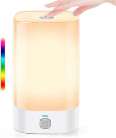 img 4 attached to Optimized LED Table Lamp: Cordless Bedside Lamp with Adjustable Warm Whites, RGB Colors, Memory Function, and Non-Flicker Night Light Mode for Bedroom, Nursery, Kids Room, and Reading