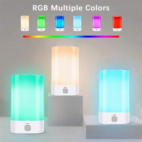 img 3 attached to Optimized LED Table Lamp: Cordless Bedside Lamp with Adjustable Warm Whites, RGB Colors, Memory Function, and Non-Flicker Night Light Mode for Bedroom, Nursery, Kids Room, and Reading