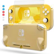 🎮 heystop nintendo switch lite case: pc clear protective cover with tempered glass screen protector & thumb stick caps logo