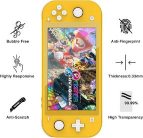img 2 attached to 🎮 HEYSTOP Nintendo Switch Lite Case: PC Clear Protective Cover with Tempered Glass Screen Protector & Thumb Stick Caps