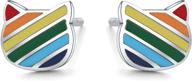rainbow earrings lovely personality student logo