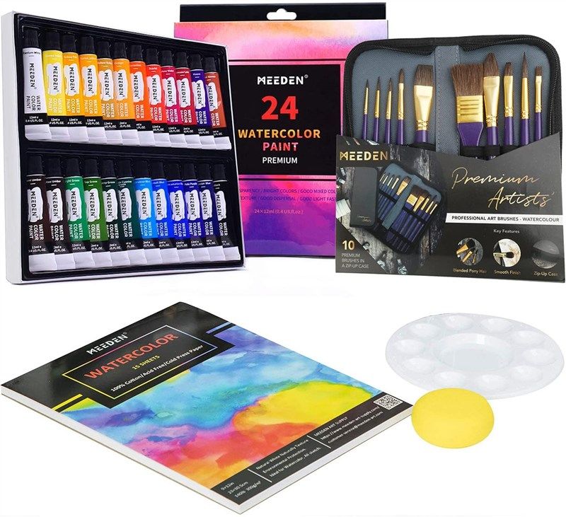 ARTEZA Watercolor Paint Set, 24 Colors in 12 ml/0.4 US fl oz Tubes, Premium  Non Toxic Water Colors Paint for Adults, Artists & Hobby Painters, Bright