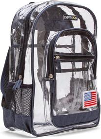 img 3 attached to Patriotic Clear Backpack American Patch Backpacks in Casual Daypacks