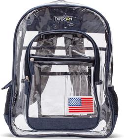 img 4 attached to Patriotic Clear Backpack American Patch Backpacks in Casual Daypacks