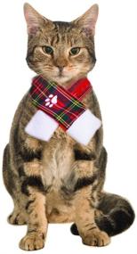 img 3 attached to Stylish Christmas Scarf for Pets - Rubie's Plaid Collection