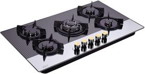 img 2 attached to Hotfield 30 Inch Gas Cooktop: Tempered Glass 5 Burners Stove Top for Efficient Cooking