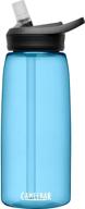 🚰 camelbak eddy+ bpa free water bottle, true blue, 32 oz (1l) - optimize your hydration logo