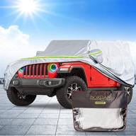 🚘 ultimate snow-proof car cover: all-weather protection for wrangler 1987-2021 suv - waterproof, sun/rain/uv protection with zipper (2 doors) logo