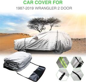 img 1 attached to 🚘 Ultimate Snow-Proof Car Cover: All-Weather Protection for Wrangler 1987-2021 SUV - Waterproof, Sun/Rain/UV Protection with Zipper (2 Doors)