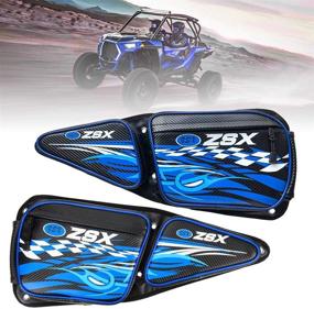 img 4 attached to Улучшите свой RZR 1000 XP с сумками для хранения на передних дверях и коленными подушками | Аксессуары UTV для Polaris RZR XP Turbo/S 900 900XC (синий) | Модели 2014-2021