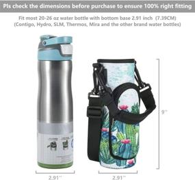 img 3 attached to Case Star Flask Water Bottle Bag Pouch For 20-26 Ounce Water Bottle Flask Carrier Holder With Flask Water Bottle Handle And Adjustable Shoulder Strap (Cactus)