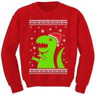 🦖 boys' clothing: fashionable dinosaur sleeve christmas sweatshirt in hoodies & sweatshirts logo