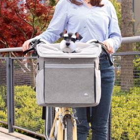 img 4 attached to 🐶 RAYMACE Dog Bike Basket Bag: Reflective Stripe Multipurpose Pet Carrier for Dogs and Cats, Enhance Your Pet's Travel Adventures