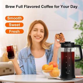 img 1 attached to ☕ Ingeware 1.5L/50oz Cold Brew Coffee Maker - Upgraded Iced Coffee & Iced Tea Maker with Removable Stainless Steel Filter, Easy Pour Spout - Large Thick Glass Pitcher