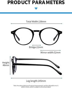 img 1 attached to 👓 3 Pack Blue Light Blocking Glasses, Round Computer Eyeglasses for Men and Women, Anti Eyestrain, UV Protection, Gaming Eyewear (Black/Transparent/Leopard Frames)