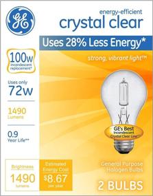 img 3 attached to 💡 GE 78798-12 Halogen Crystal Clear A19 Bulb, 72-Watt, 2-Pack: Brighten Your Space with Clear Illumination!