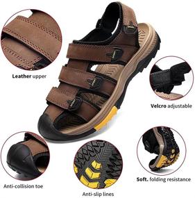 img 2 attached to Sandals Leather Athletic Walking Fisherman