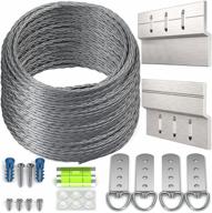 🔧 optimized for seo: stainless steel wire hanging kit - french cleat hanger, d-ring, screws, z bar clips mounting bracket. supports 150 lbs and 50+ feet (15.25m) picture wire логотип
