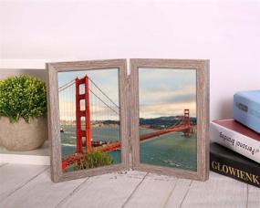 img 1 attached to 🖼️ AweFrank 4x6 Inch Dual Photo Frame: Glass Front, Showcases 2 4x6 Inch Pictures, Vertical Desk/Table Top Stand