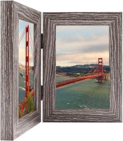 img 2 attached to 🖼️ AweFrank 4x6 Inch Dual Photo Frame: Glass Front, Showcases 2 4x6 Inch Pictures, Vertical Desk/Table Top Stand