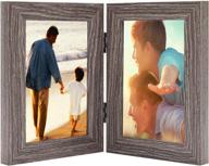 🖼️ awefrank 4x6 inch dual photo frame: glass front, showcases 2 4x6 inch pictures, vertical desk/table top stand логотип