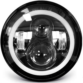 img 4 attached to 🔦 7-Inch Round LED Headlight with Amber White Angel Eyes, DOT E-MARK Approved, Hi/Lo Beam, 6000K/3500K DRL Lamp Halo - UNISHINE J003T (1pc)