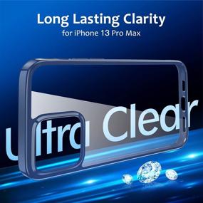 img 3 attached to 📱 ZIZEV Crystal Clear iPhone 13 Pro Max Case 2021 - Anti-Yellowing, Shockproof, Slim Design - Blue