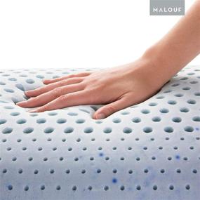 img 1 attached to 🛏️ MALOUF ZZKKHPGX High Loft Plush King Size Z Gel Infused Talalay Latex Pillow with Head and Neck Support Zones