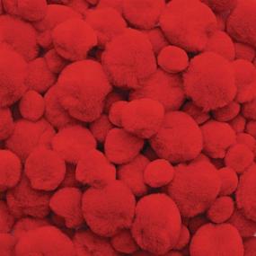img 4 attached to 🔴 Colorations Red Pom Poms: Resealable Bag of 100 in 3 Sizes for Crafts, Collages, Hobbies, and Sensory Learning