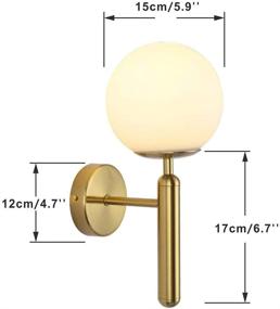 img 2 attached to KCO Lighting Modern Wall Sconce Golden Mid Century Industrial Matte Globe Glass Wall Light For Bedroom Vanity Light (Gold 2 Pack)