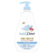 👶 baby dove sensitive skin care baby wash - rich moisture, tear-free, hypoallergenic, 20 oz logo